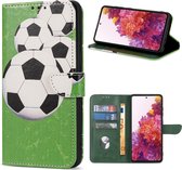 Geschikt Voor Samsung Galaxy A52s/A52 Hoesje - Solidenz Bookcase A52s/A52 - Telefoonhoesje A52s/A52 - A52s/A52 Case Met Pasjeshouder - Cover Hoes - Voetbal