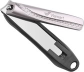 Viamart® - Professionele Nagelknipper - Nail Clipper - RVS - Nagelschaar - Pedicure - Teennagels en Vingernagels - Ergonomisch Ontwerp - Uitgerust met Vijl en Opvangbakje - Kleur: Titanium