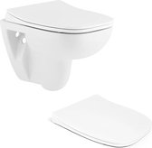 WC suspendu avec abattant SoftClose, Rimless, blanc - AVEC TAHARET - 48x35,5cm. - Bordure - SERAMIKSAN PETITE