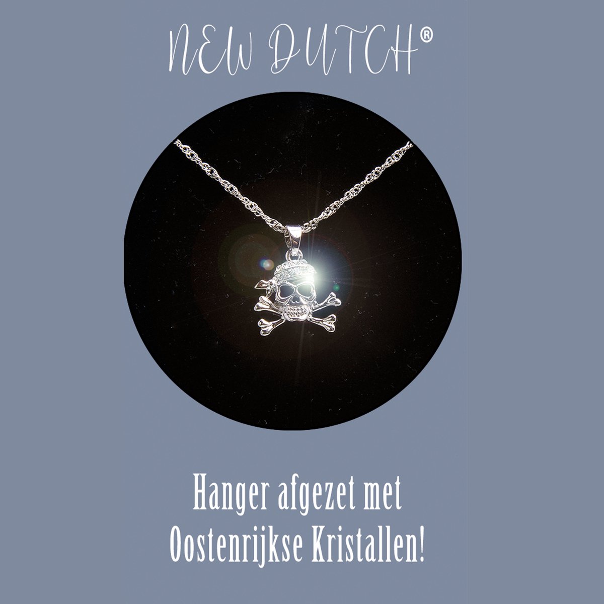 Sparkling Necklace Pirate Skull New Dutch® - Kerstkadotip _ Valentijn-Moederdag