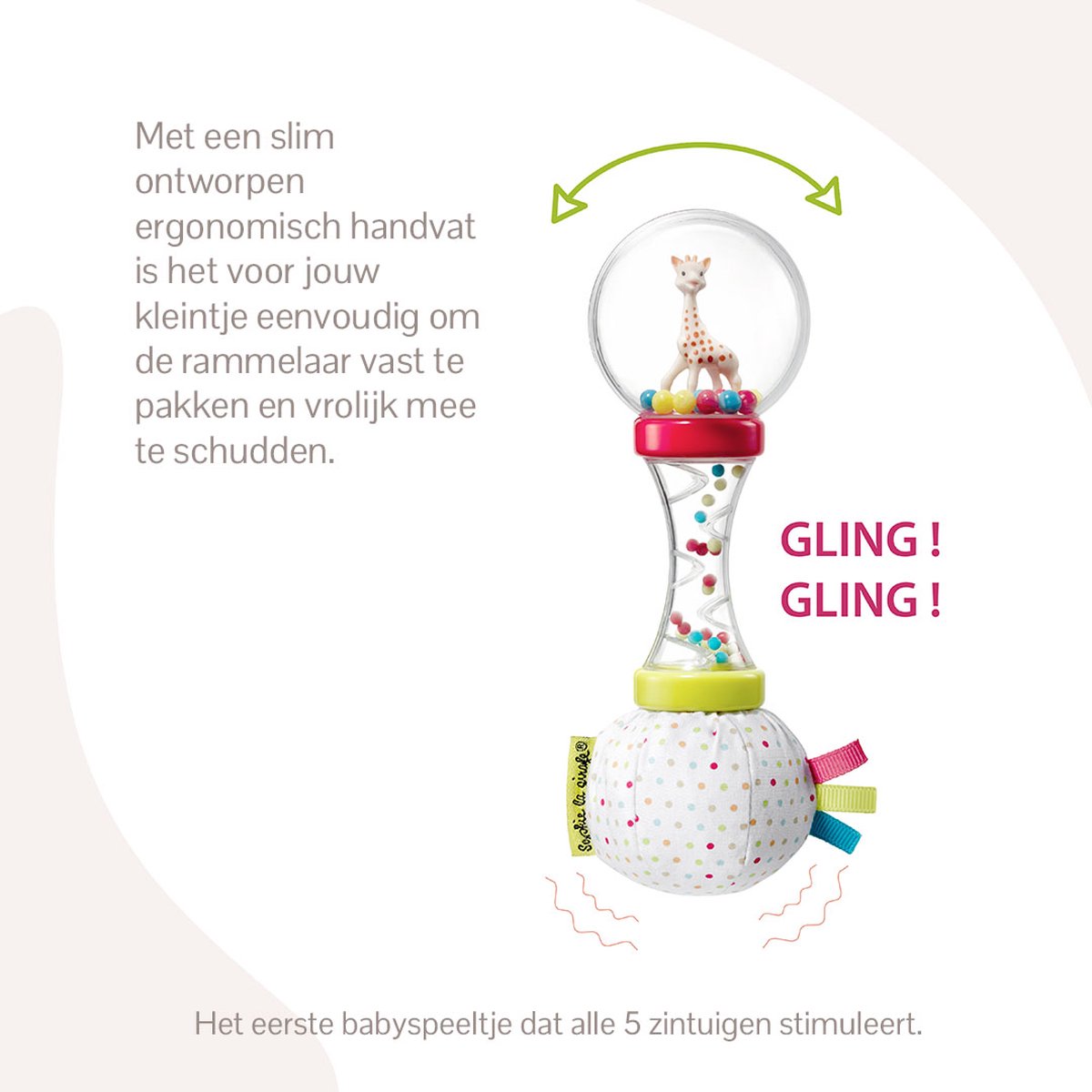 Sophie de giraf Zachte Maracas Rammelaar - Babyspeelgoed - Kraamcadeau - Babyshower cadeau - In witte geschenkdoos - Vanaf 3 maanden - 6x6x17 cm — afbeelding 4