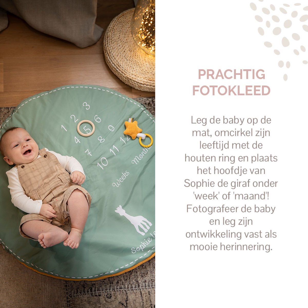 Sophie de giraf Reverso Activity & Foto speelkleed - Babygym - Speelmat - Machinewasbaar - Vanaf 0 maanden - 50 x 90 x 90 cm - Groen/Geel/Wit — afbeelding 4