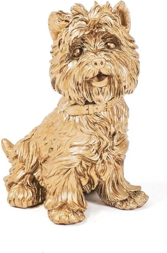 HV Décoration Dorée Sculpture Chien Terrier