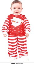 Guirma - Kerst & Oud & Nieuw Kostuum - Rood Wit Gestreepte Jumpsuit Santa Baby Kind Kostuum - Rood, Wit / Beige - 12 - 18 maanden - Kerst - Verkleedkleding