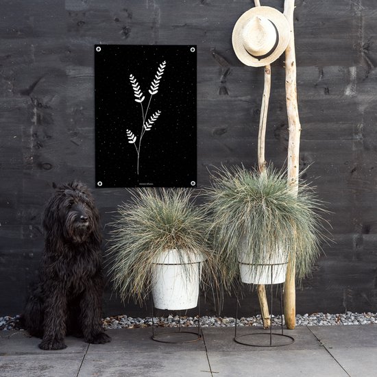 MOODZ design | Tuinposter | Buitenposter | Illustratie natuur 3 | 70 x 100 cm | Zwart