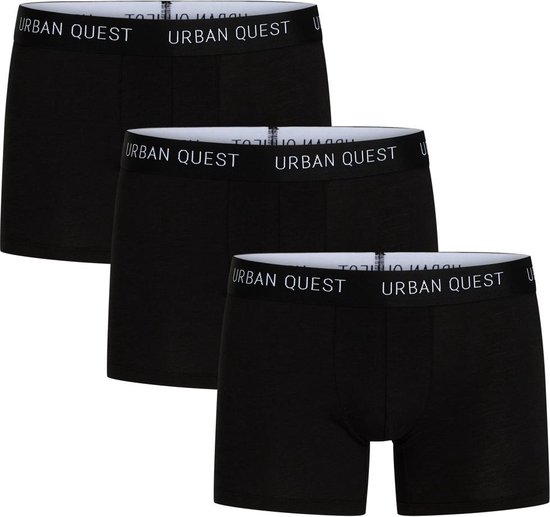 URBAN QUEST Boxers en Bamboe pour hommes - Pack de 3 - Zwart