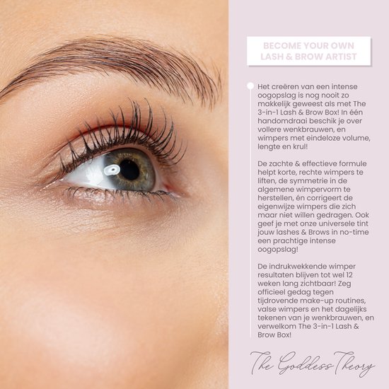 The Goddess Theory® The 3in1 Lash & Brow Box - Professional Lash Lift Kit - Brow Lamination - Wimperlifting Set - Wimperserum - Inclusief Wimperverf & Wenkbrauwverf - The Goddess Theory®