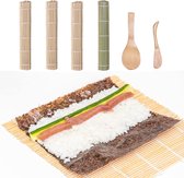 6 Stuks Sushi Mat, Bamboe Rolling Mat, Bamboe Sushi Maken Kit, Keukenaccessoires, voor Beginners en Professionals om Sushi te Maken
