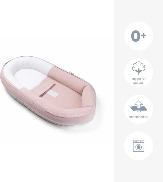 Doomoo Cocoon - Nid de Bébé - Katoen Bio - 74 x 46 cm - Pink Chiné