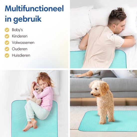 Safe Age® wasbare incontinentie onderleggers voor volwassenen, huisdieren en kinderen - matrasbeschermer - Medium van Safe Age® — afbeelding 5