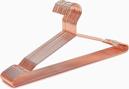 DARUITE Kleerhangers voor kleding, pak van 10 stuks, voor volwassenen, mantelhangers, zilverdraad, kleerhanger, ruimtebesparend, metalen hangers voor shirt, jurk, pak, jas, broek (42 cm