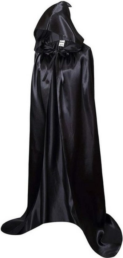 Zwarte Heksen Cape Kostuum Volwassen 180cm Halloween