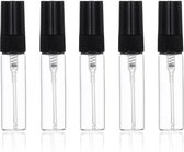 Mini Parfum Flesje | 5 stuks | Glazen navulbare verstuiver - glas - 5ml - zwart - navulbaar - parfum flesjes - spray flesje - leeg