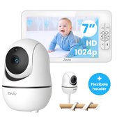 Babyfoon Zevio XL Elite avec caméra et Groot Baby Monitor HD 7 pouces - avec fonctions intelligentes - extensible - support flexible inclus