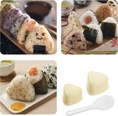 Sushi Schimmel, Onigiri Mold Onigiri vorm met rijstlepel, driedelige set, sushi-gereedschap Onigiri Mold anti-aanbak, Onigiri vorm, bentopersvorm, Nigiri vorm voor het koken in de keuken