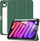 Geschikt Voor iPad Mini 6 Hoes - Mini 2021 Hoes - Solidenz Hybrid Bookcase Mini 6 - Mini 6 Cover - Mini 6 Case Met Autowake - Hoesje Met Pencil Houder - A2757 - A2777 - A2696 - Groen