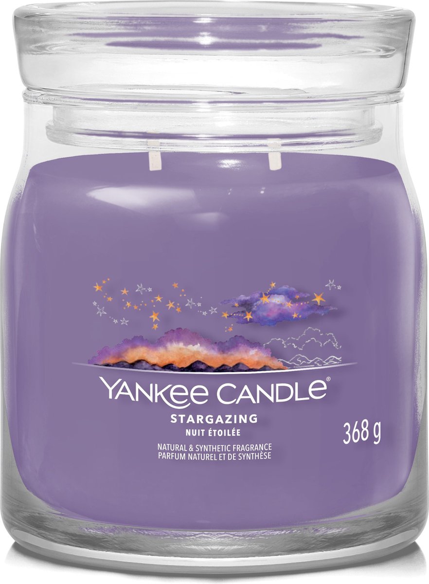 Yankee Candle Stargazing Medium Geurkaars - 50 branduren - 2 lonten Paars
