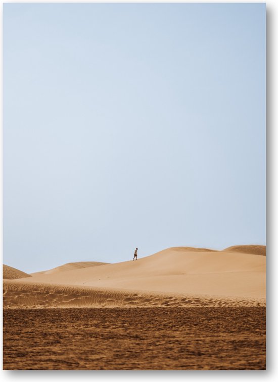 Alleen met de Horizon - Zandpaden van Gran Canaria - Foto op Dibond