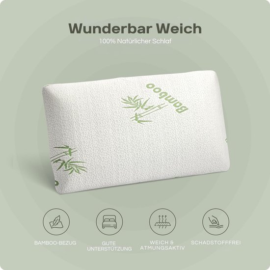 Comfortabel bamboe kussen voor baby, junior & volwassenen