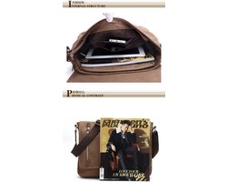 Retro Messenger Bag schoudertas 14 inch laptoprugzak heren vrouwen tas koerierstas multifunctioneel canvas