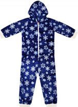 Onesie- pyjama - kinderen - sneeuwvlok - blauw/ wit - maat 110/116