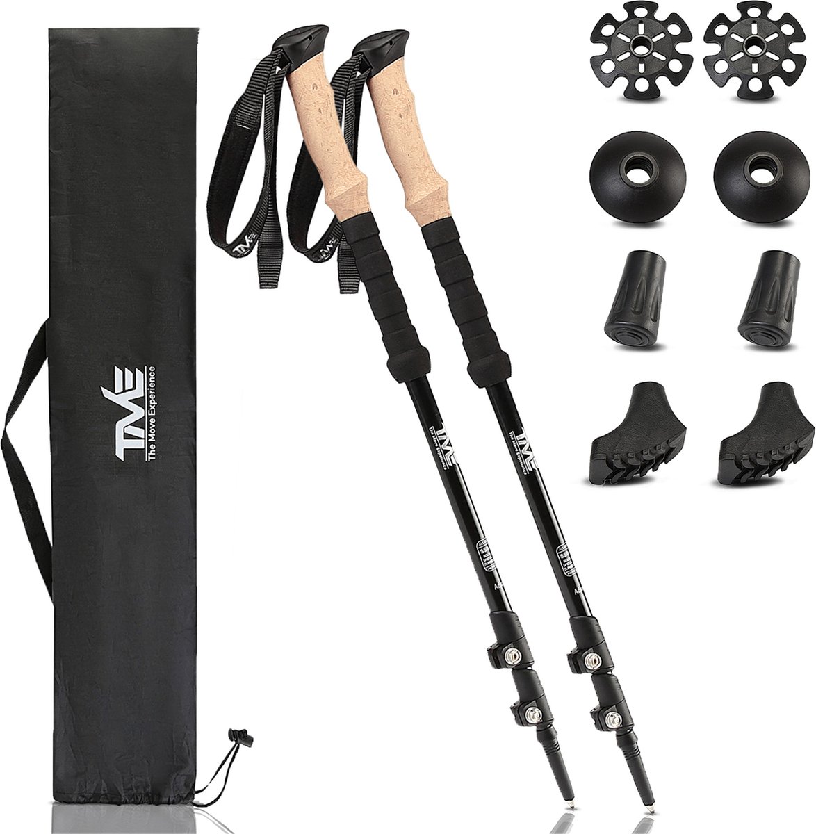 Telescopische Nordic Walking Stokken – Aluminium – Kurk – Verstelbaar – Lichtgewicht – Unisex