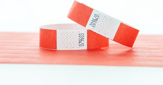 200 Polsbandjes, Tyvek Rood