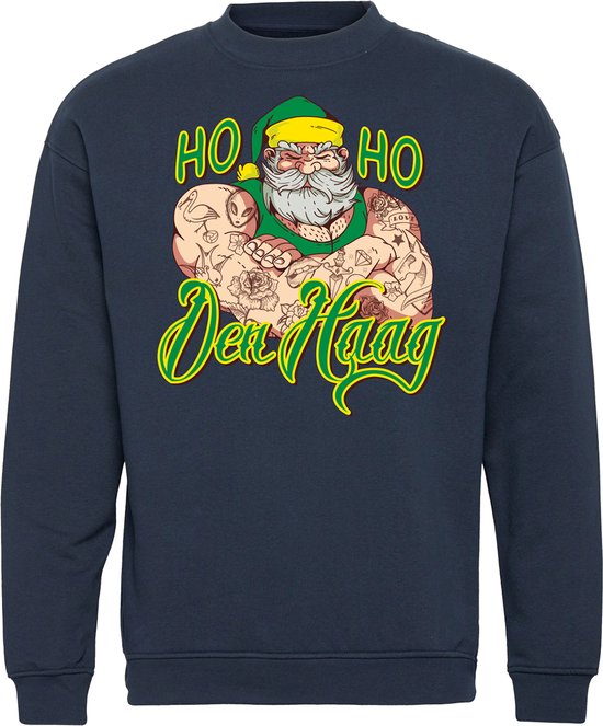 Kersttrui Haagse Kerstman | Foute Kersttrui Dames Heren | Kerstcadeau | ADO Den Haag supporter | Navy | maat S