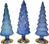 Colmore by Diga glass Sapin de Noël en verre brillant Jaune lot de 2 - 10 x 25 cm & 12 x 36 cm
