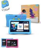KidWorld Kindertablet Blauw | 4GB RAM + 64GB Geheugen | Extra Groot 10 Inch Beeldscherm | Android 13 | Tablet Kinderen