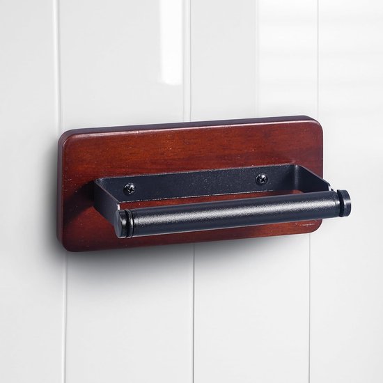 Villeroy & Boch Elements Striking Toiletpapierhouder met plank, wc-rolhouder voor wandmontage, wc-rolhouder van messing, hoekig, chroom