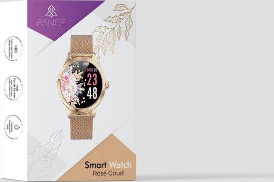 Montre Connectée Femme Fance - Or Rose - Montre Connectée Femme - Écran Tactile HD - Montre - Montre Podomètre - Tensiomètre - Oxymètre - IOS & Android