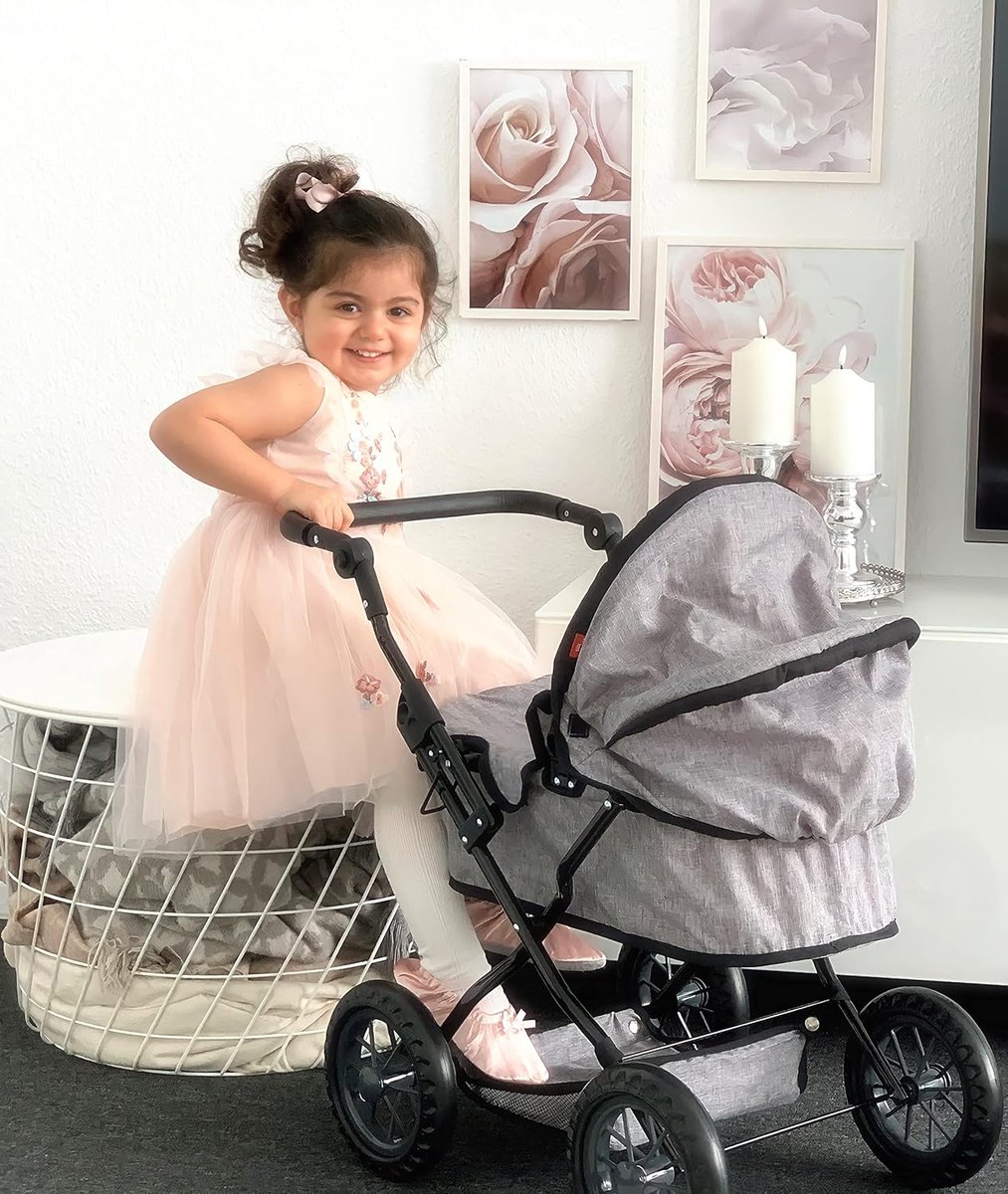 63132 Doll's Pram Ruby-Stone Brown, 40 cm