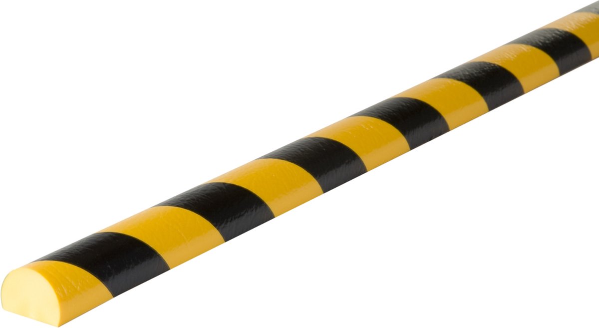Dancop - Beschermprofiel voor muren en andere oppervlakken - Type C - Stootrand - Zelfklevend - Geel/Zwart - 5 meter