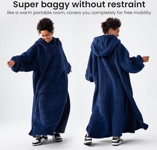 Oversized hoodie, fleece enorme draagbare deken voor vrouwen en mannen XL