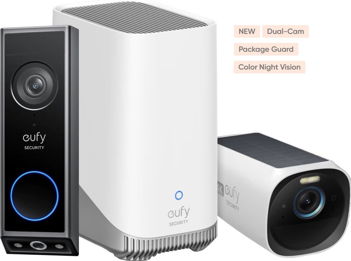 Eufy Video Doorbell E340 + HomeBase 3 + Eufycam 3 - Bundelvoordeel