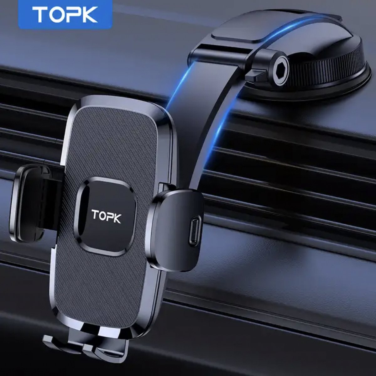TOPK D35-C - Telefoonhouder - Auto Telefoon Houder - 360 graden rotatie - Dashboard Houder -