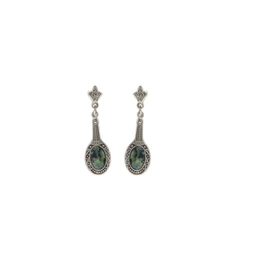 Boucles d'oreilles Behave - boucles d'oreilles - femme - design vintage - couleur argent - coquille d'ormeau - 3,5 cm