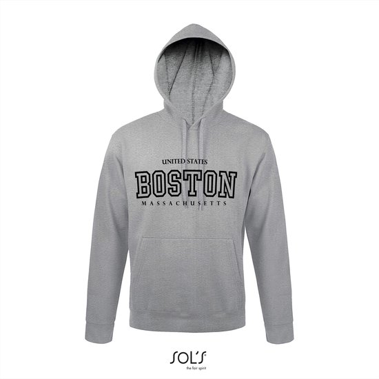 Hoodie 3-200 Boston Massachusetts - Lgrijs, 4xL