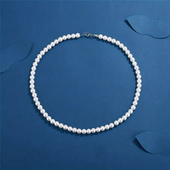 Natural Pearl Beads Titanium Filled Necklace