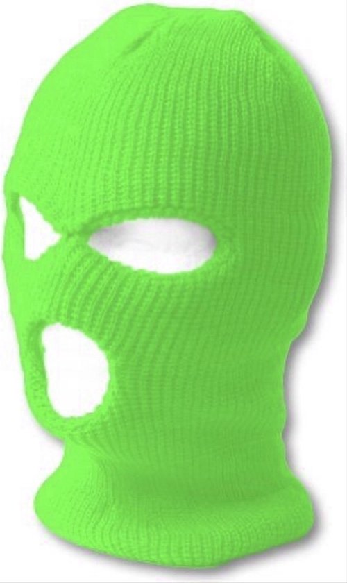 CHPN - Bivakmuts - Bivak muts - Muts - Gezichtsmuts - Neon groen - One Size - Elastisch - Motor-3 gaats-Face Mask - Balaclava - Universeel