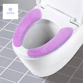 Housse de siège de toilette – 1 paire de siège de toilette réutilisable en peluche chaude violet – Siège de toilette doux