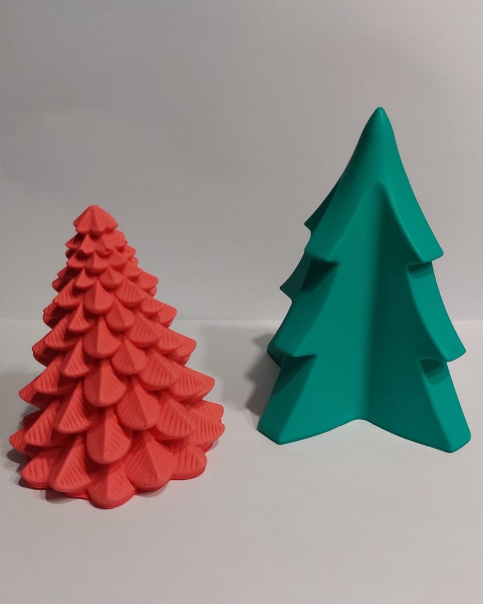 Acryl Kerstdecoratie - Set van 2 - Kerstboompjes | Rood en Groen - Kerstdecoratie - Decoratieve Kerstboompjes