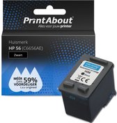 PrintAbout huismerk Inktcartridge 56 (C6656AE) Zwart geschikt voor HP