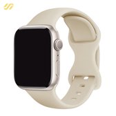 Geschikt voor Apple Watch bandje - Siliconen - Parel Wit - 42/44/45/49mm - Voor iWatch 1,2,3,4,5,6,7,8,9,SE,Ultra