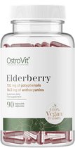 Supplementen - Elderberry - Vlierbes - Vegan - 90 Capsules - OstroVit - 40% polyphenols & 5% anthocyanins
