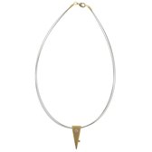 Behave Ketting - dames - goud en zilver kleur - bi color - punt hanger - 40 cm