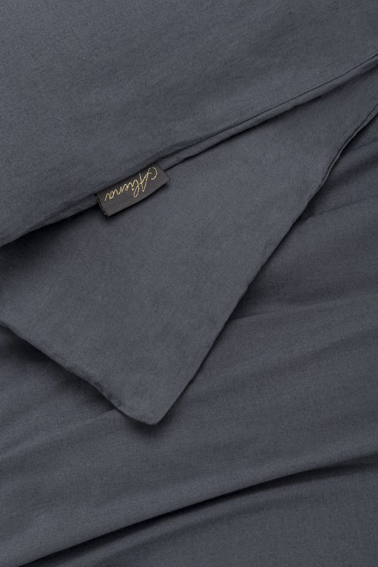 Dekbedovertrek met klittenband - grijs dekbedovertrek - 100% katoen - dekbedovertrek met kussensloop - 240 x 220 cm - Lits-jumeaux van Wendigo Bedding — afbeelding 2