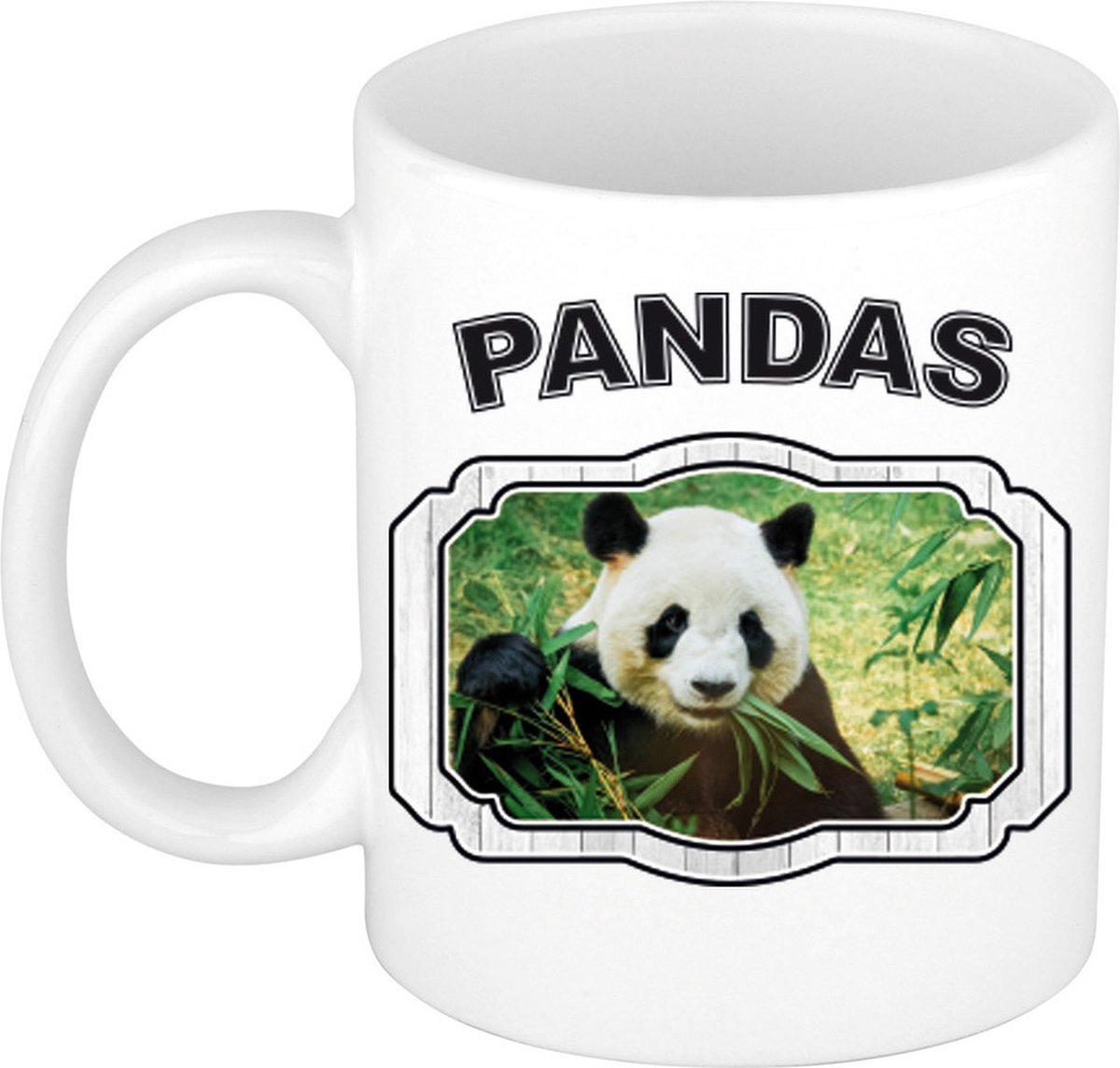 Dieren liefhebber panda mok 300 ml - kerramiek - cadeau beker / mok pandaberen liefhebber