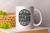 Mok Best Graphic Designer Ever - BestOfTheBest - Gift - Cadeau - TopNotch - Excellence - BestInClass - BesteVanHetBeste - Topklasse - Uitmuntendheid - BesteInZijnSoort